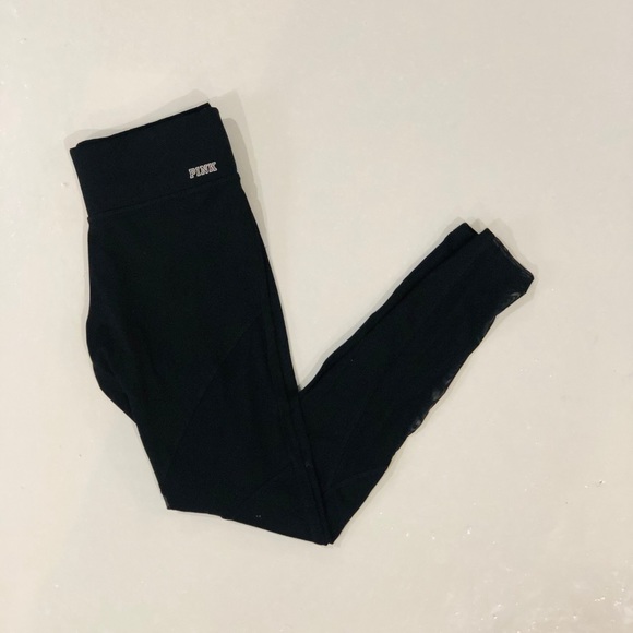 PINK Black Mesh Leggings - Picture 1 of 5